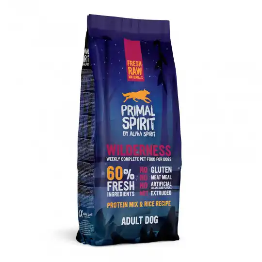 Wybór klientów PRIMAL SPIRIT Wilderness 60% Mięsa Wieprzowina i Kurczak - półwilgotna karma dla psa - 12kg