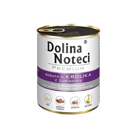 Tylko do końca tygodnia DOLINA NOTECI Premium bogata w królika z żurawiną - mokra karma dla psa - 800 g