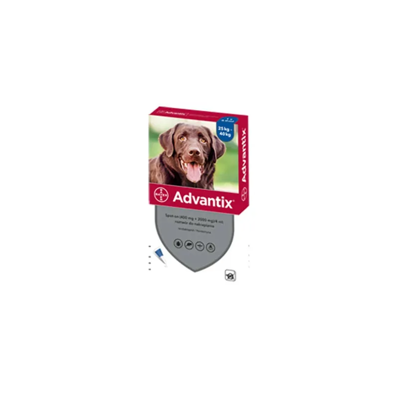 ADVANTIX PIES OD 25KG DO 40KG 4ML 1 pipeta Cena promocyjna