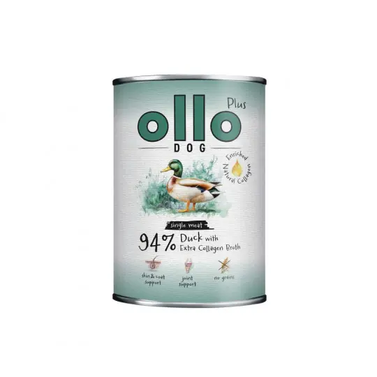 Wysoka jakość OLLO Plus Kolagen Mono Kaczka - mokra karma dla psa - 400g