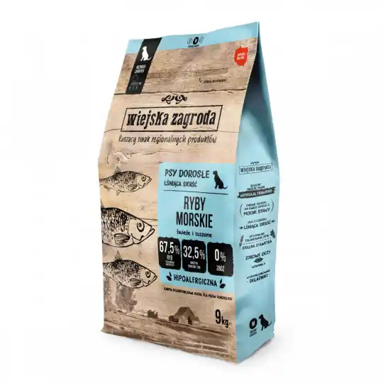 Wiejska Zagroda Ryby Morskie (dorosły) chrupki M - Karma sucha dla psa - 9kg Oferta czasowa