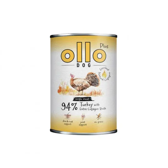 Do wyczerpania zapasów OLLO Plus Kolagen Mono Indyk - mokra karma dla psa - 400g