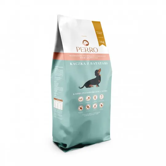 PERRO Kaczka z batatami Małe rasy - sucha karma dla psa - 3kg Zniżka