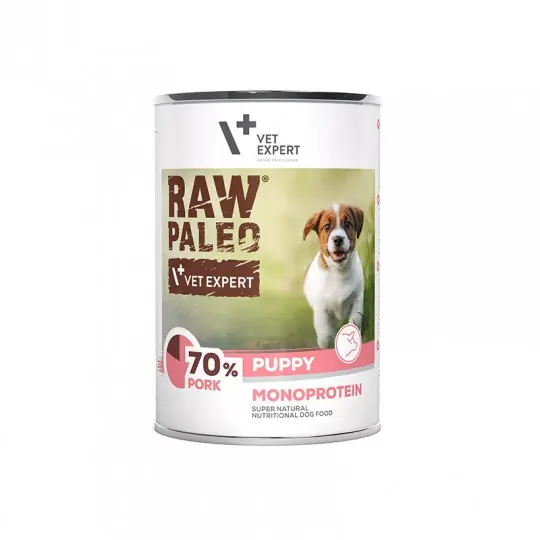 Niska cena VETEXPERT Raw Paleo Puppy Monoprotein Wieprzowina - mokra karma dla szczeniąt - 400g