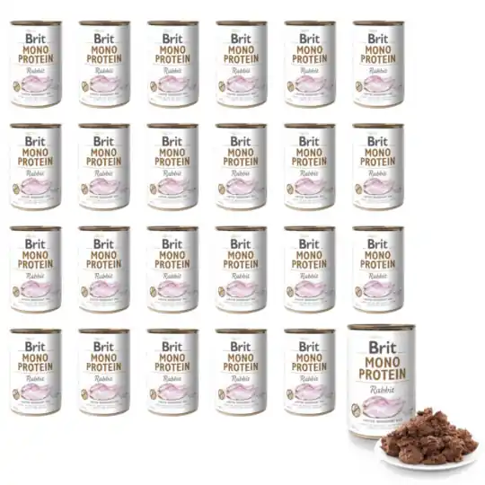 BRIT Mono Protein Rabbit - mokra karma dla psa - 24x400g Najlepsza cena