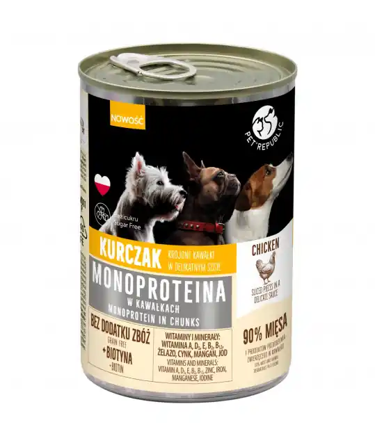 Tylko dziś PET REPUBLIC Mono Kurczak - mokra karma dla psa - 400 g