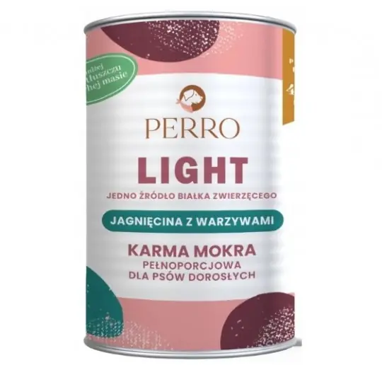 PERRO Light Jagnięcina z warzywami Mono - mokra karma dla psa - 400g Wysoka jakość