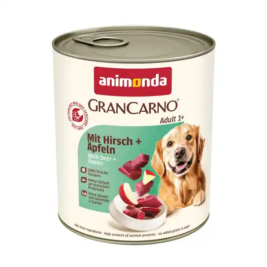 ANIMONDA GranCarno Adult Jeleń i jabłko - mokra karma dla psa - 800g Bestseller