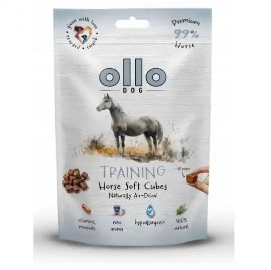 Hit sprzedaży OLLO Air Dried Training Horse Cubes Mono - przysmak dla psa - 80g