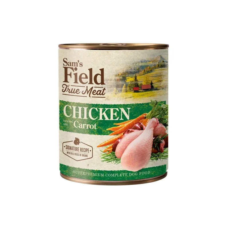 Darmowy zwrot Sam‘s Field True Chicken Meat & Carrot 800 g - mokra karma dla psa