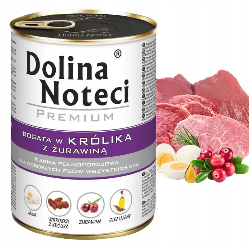Bezpieczna płatność Dolina Noteci Premium mokra karma dla psa 400g Królik