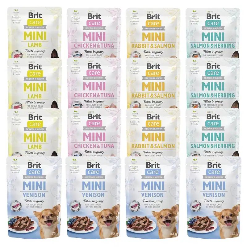 Brit Care Mini 16 x 85g mix mokra karma dla psa Hit cenowy