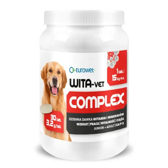 Dostępne od ręki EUROWET Wita-Vet Complex 3,2g - suplementy dla psa - 30 tabletek