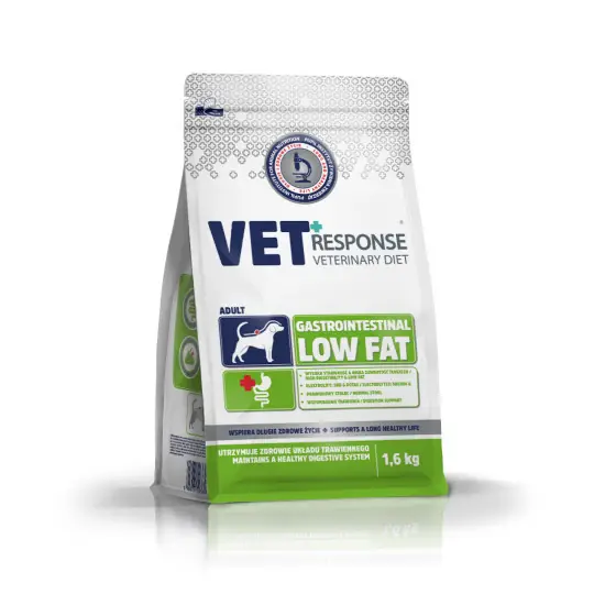 Wyjątkowa oferta VET RESPONSE Gastrointestinal Low fat - sucha karma dla psa - 1,6kg