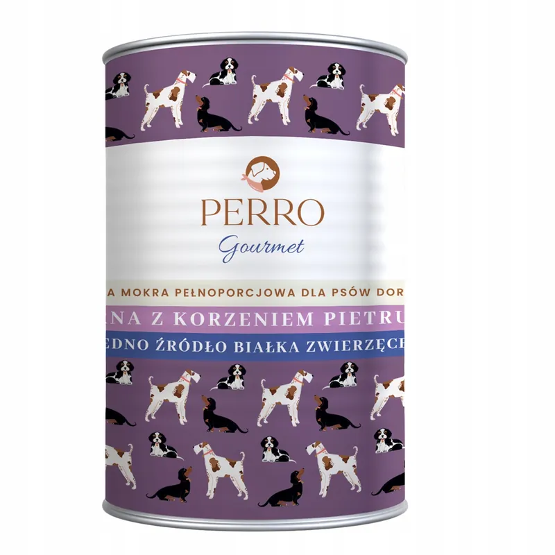 Hit sprzedaży PERRO Gourmet Karma mokra dla psa Sarna z korzeniem pietruszki 400g