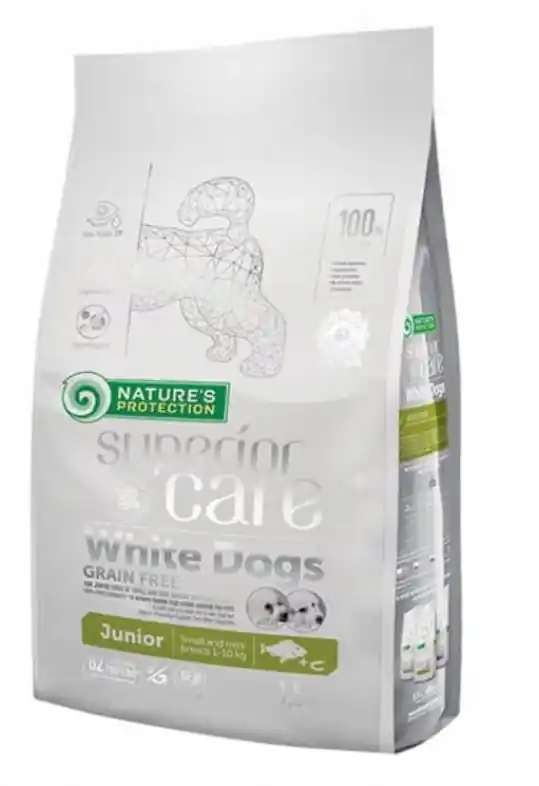 NATURE‘S PROTECTION Superior Care White Dogs Grain Free Junior Small Białoryba - sucha karma dla psa - 1,5kg Darmowy zwrot
