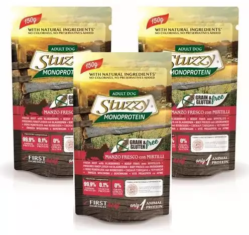 Tylko dziś STUZZY Monoprotein 24x150g PAKIET! - mokra karma z wołowina i jagodami dla psa