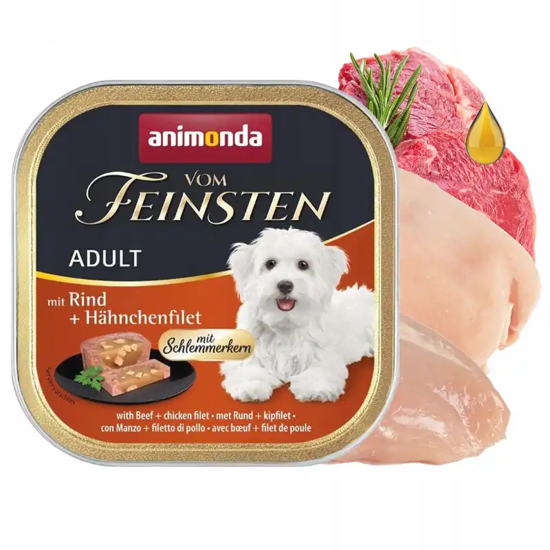 Oferta czasowa ANIMONDA Vom Feinsten mokra karma dla psa Wołowina Filet z Kurczaka 150g