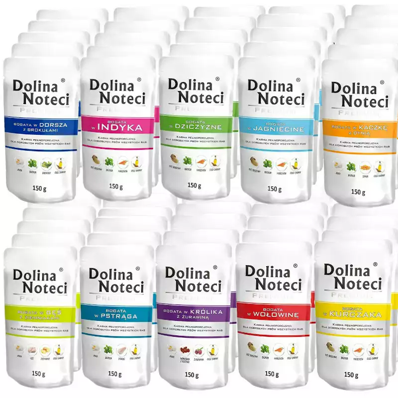Dolina Noteci Premium Mix smaków 100 x 150g PAKIET - mokra karma dla dorosłych psów Kup teraz