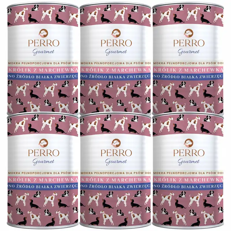 PERRO Gourmet Karma mokra dla psa Królik z marchewką 6 x 400g Ostatnie sztuki