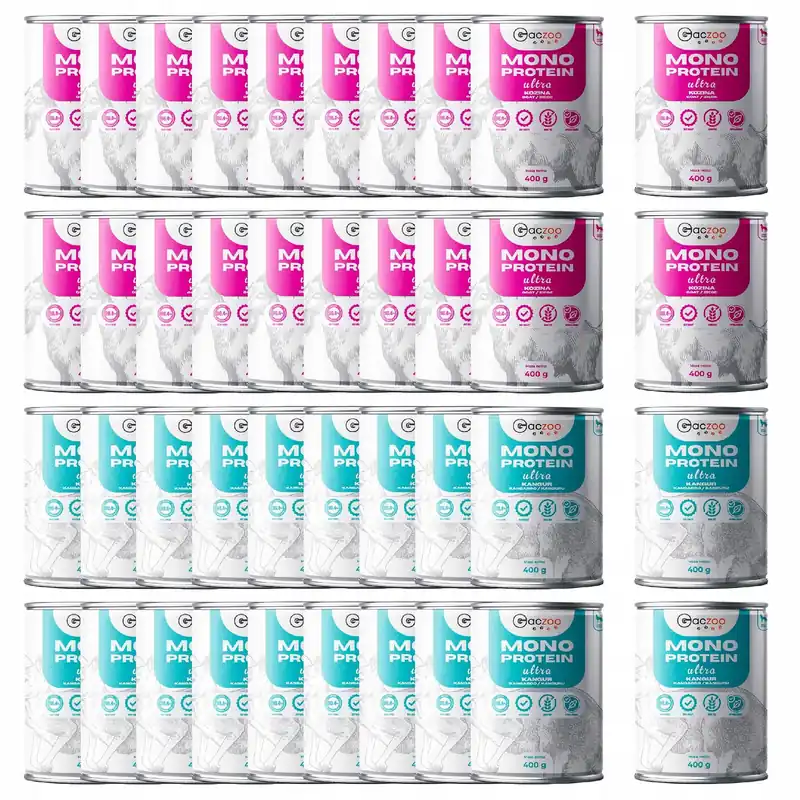 Niska cena Gaczoo Mono Protein Ultra monobiałkowa karma mokra psa mix smaków 40 x 400g