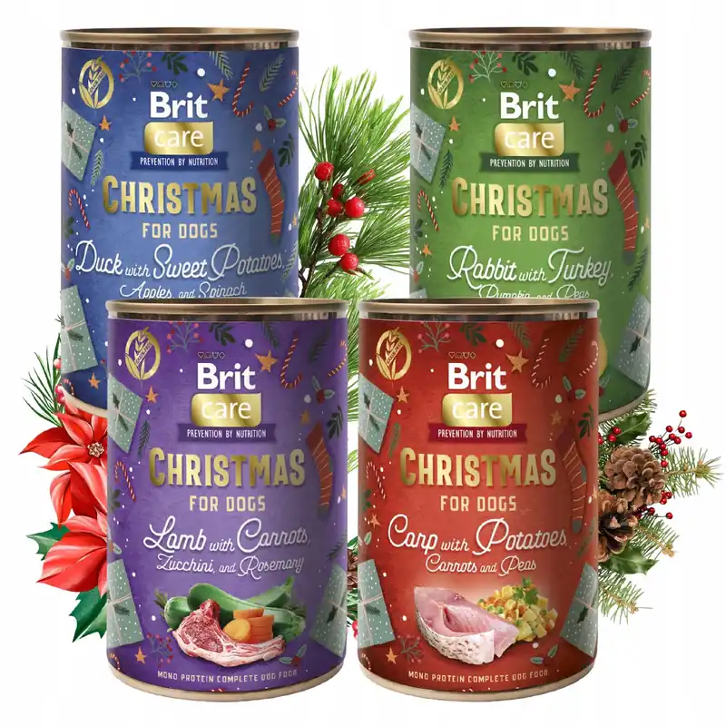 Bezpieczna płatność BRIT CHRISTMAS Mono Protein mokra karma dla psa mix smaków 4 x 400g
