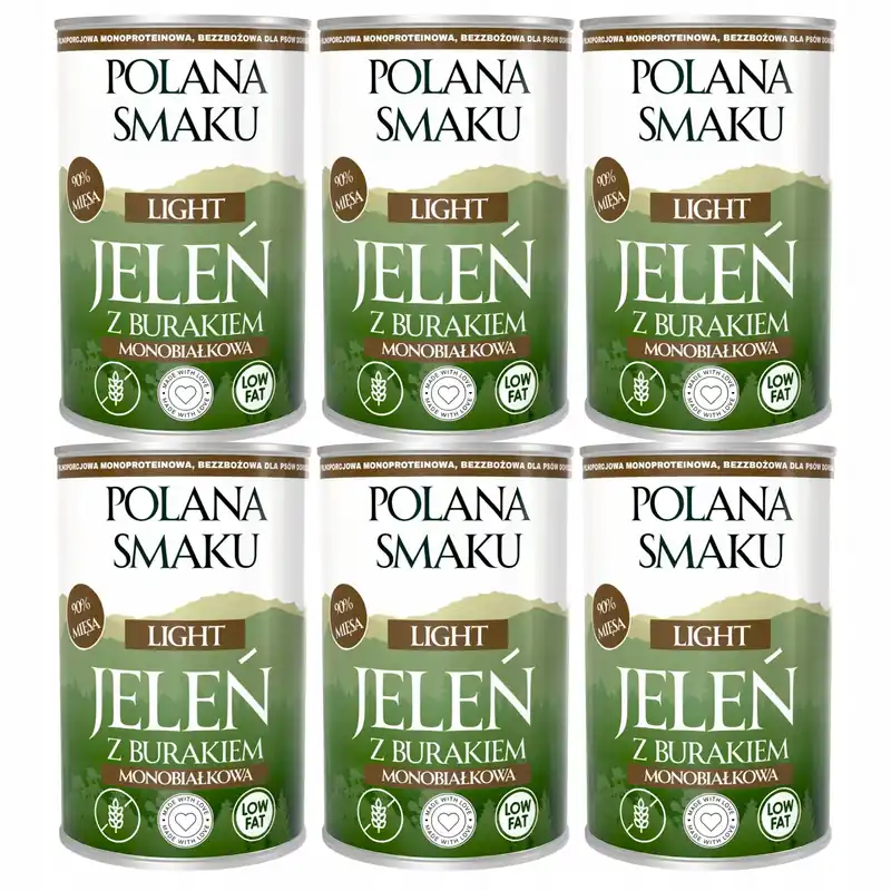 Mokra karma monobiałkowa dla psa Polana Smaku Light Jeleń burak 6 x 400g Oferta