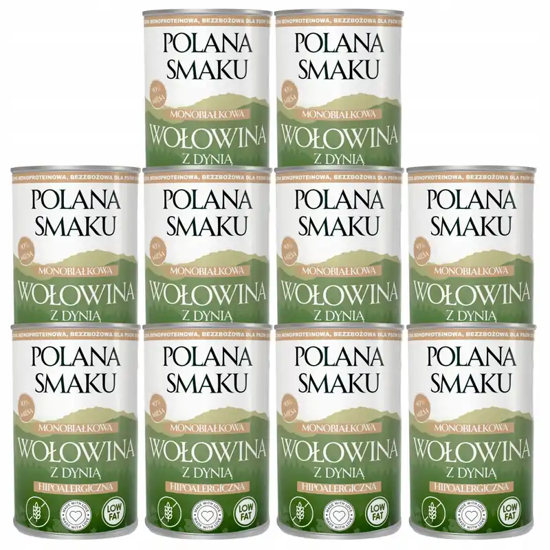 Popularny Mokra karma monobiałkowa dla psa Polana Smaku Wołowina z dynią 10 x 400g