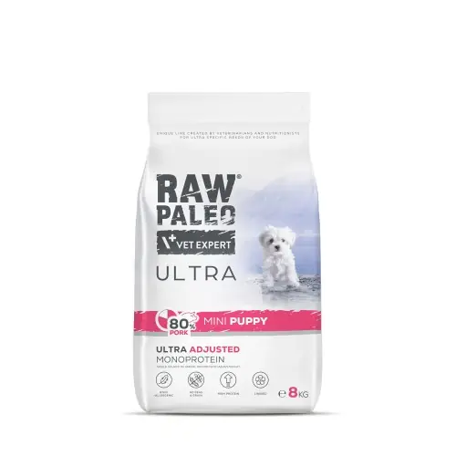 Raw Paleo Ultra Wieprzowina Puppy Mini 8kg Dostępne od ręki