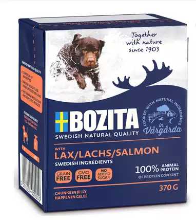 BOZITA Naturals z Łososiem - kawałki mięsa w galaretce, karma dla psa, 370g Bestseller