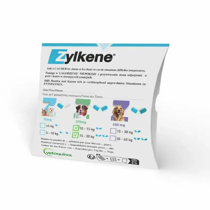 ZYLKENE 225mg – środek uspokajający dla psów o wadze 10-30kg, 10 kapsułek Tani