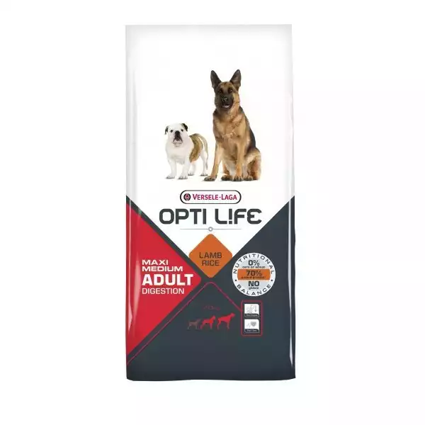 VERSELE LAGA Opti Life Adult Digestion Medium & Maxi - pełnowartościowa karma dla średnich i dużych psów o wrażliwym przewodzie pokarmowym 12,5kg Promocja