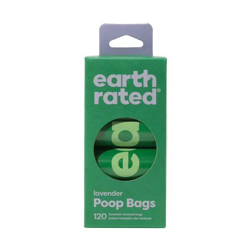 EARTH RATED PoopBags - woreczki na psie kupy, zestaw 8 rolek x 15szt ZAPACH LAWENDY! Kup teraz