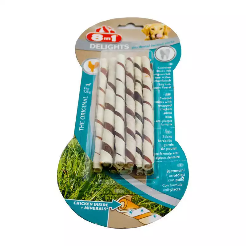 8in1 Pro Dental Twisted Sticks - pałeczki ze skóry dla małych psów Dodaj do koszyka