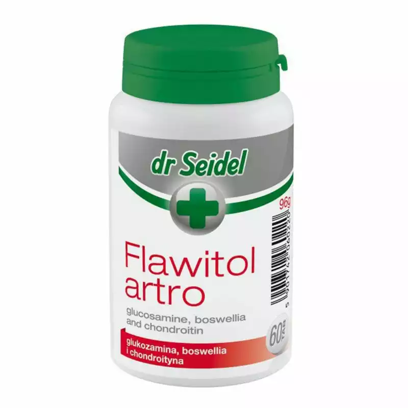 Flawitol Artro - zapewnia psu odpowiednią dawkę substancji aktywnych działających ochronnie na stawy (60 tabletek) Taniej