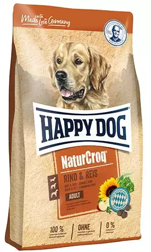 HAPPY DOG NATURCROQ RIND & REIS - wołowina i ryż - zrównoważona i lekkostrawna karma idealna dla dorosłych psów Darmowy zwrot