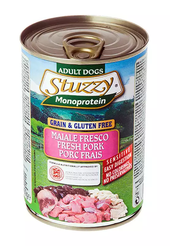 STUZZY MONOPROTEIN - Wieprzowina, mokra karma dla psa, puszka 400g lub 800g Kup teraz