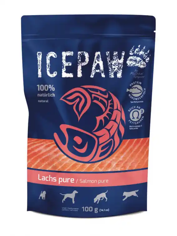 ICEPAW High Premium Lachs czysty łosoś dla psów 100g Dostępne od ręki