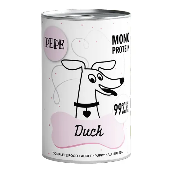 Do wyczerpania zapasów Paka Zwierzaka - Karma mokra PEPE Duck (kaczka) 400g