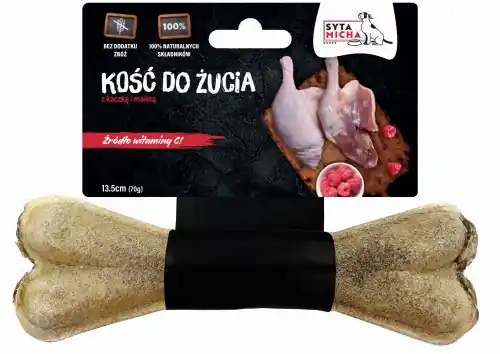 Super okazja SYTA MICHA Kość do żucia dla psa z kaczką i malinami 13,5 cm