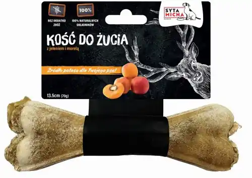 Taniej SYTA MICHA Kość do żucia dla psa z jeleniem i morelą 13,5 cm