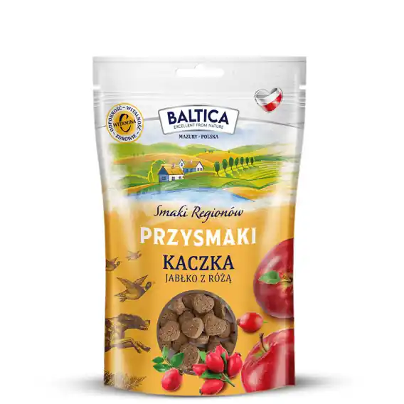 Nie przegap Baltica Przysmaki Regionów Kaczka z jabłkiem i różą 100g