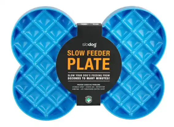 Szybka dostawa SLODOG Slow Feeder PLATE (duża kość - miska spowalniająca) niebieska