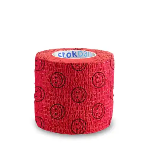 Stokban elastyczny bandaż samoprzylepny 5cm/4,5m - czerwony w uśmiechy Szybka wysyłka