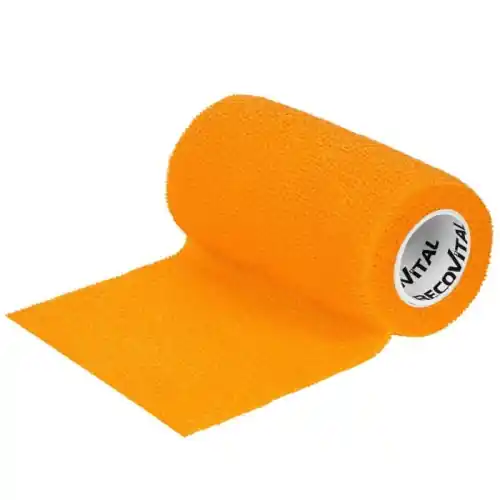 Dodaj do koszyka Banda偶 kohezyjny samoprzylepny elastyczny POMARA艃CZOWY 10 cm x 4,5 m