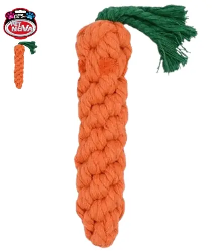 Pet Nova marchewka sznurkowa zabawka dla psa dental gryzak bawe艂na 15 cm Do wyczerpania zapasów