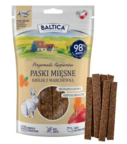 Baltica Przysmak mi臋sne paski Kr贸lik z Marchewk膮 90g Kup teraz