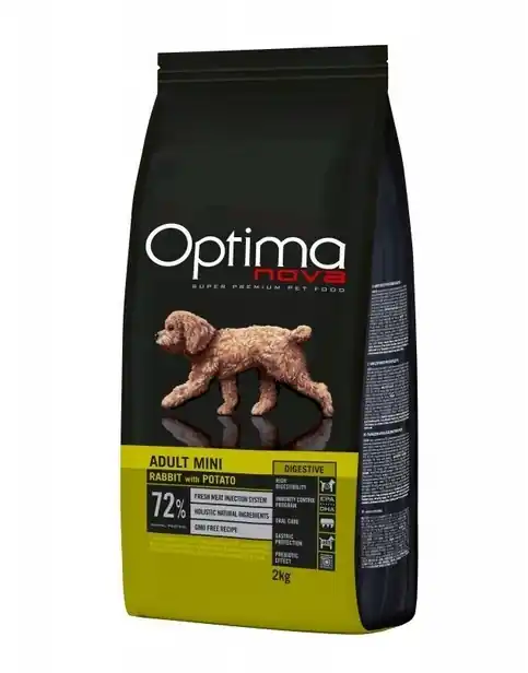 Kup online Optimanova adult MINI – Karma sucha dla psów z alergią i nietolerancją pokarmową – Królik 2 kg
