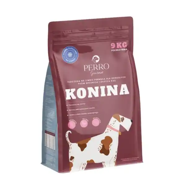 Bezpieczne zakupy PERRO Gourmet Konina – Karma tłoczona na zimno dla psów dorosłych średnich i dużych ras 9kg