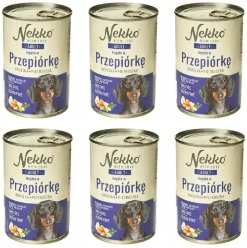 Ekspresowa dostawa Nekko Mokra karma dla psa Przepi贸rka gruszka 6 x 400g